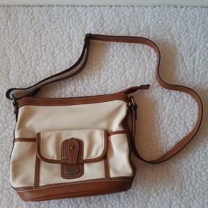B.ø.C Ivory and Tan Crossbody Purse